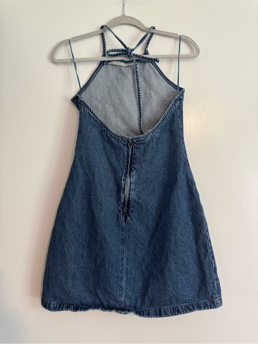 Abercrombie & Fitch Dark Blue Denim Halter Mini Dress - Picture 3 of 5